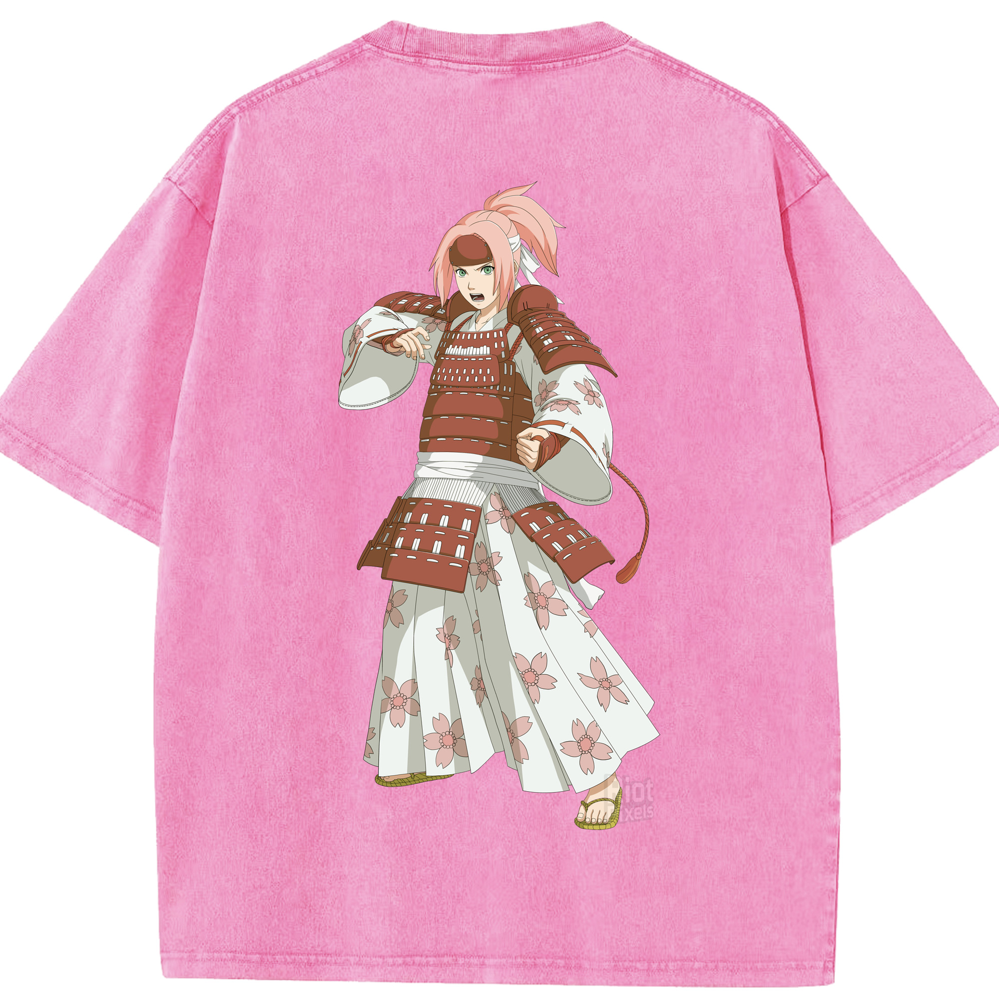 （画像用） NARUTO -ナルト- 春野サクラ Haruno Sakura 綿100% ヴィンテージ風 半袖Tシャツ（背面プリント）